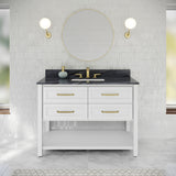 Jeffrey Alexander Kipling 49" White Single Sink Bathroom Vanity with Grey Marble Top - Single-Hole Faucet Top
