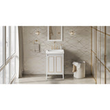 Jeffrey Alexander Percival 25" White Single Sink Bathroom Vanity with White Resin Top - 8 in. Widespread Faucet Top