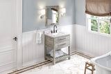 Jeffrey Alexander Wavecrest 30" Weathered Grey Single Sink Bathroom Vanity with White Carrara Marble Top - 8 in. Widespread Faucet Top product image 7