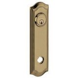 Baldwin R029050FD satin brass and black rosette