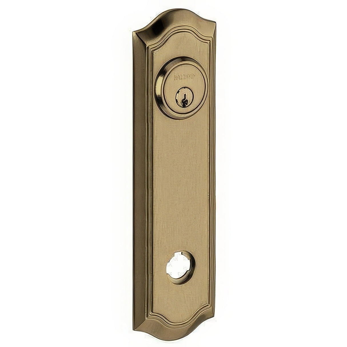 Baldwin R029050IDM satin brass and black rosette