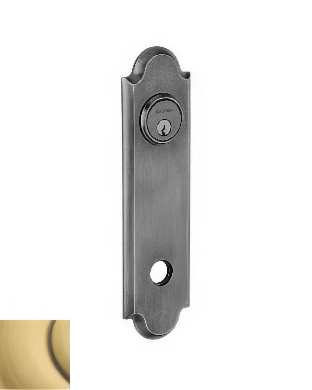 Baldwin R032060IPS satin brass and brown rosette