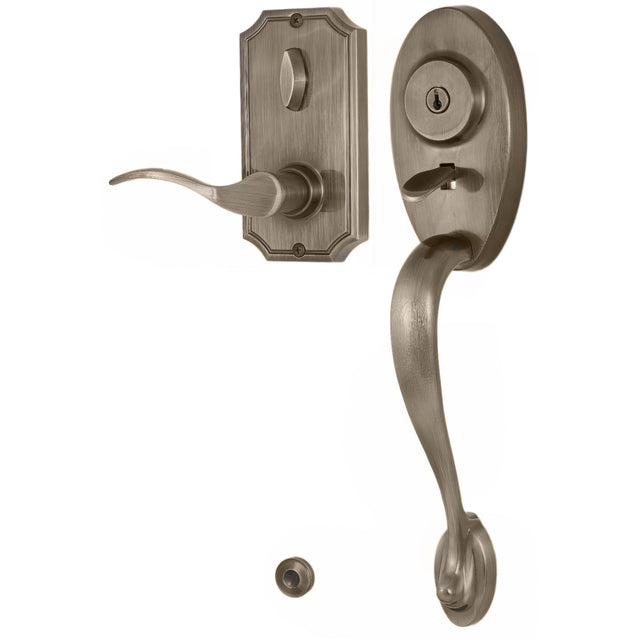 Weslock R1441-AUASL2D antique brass single cylinder handleset