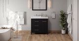Jeffrey Alexander Katara 37" Black Single Sink Bathroom Vanity with White Resin Top - 8 in. Widespread Faucet Top product image 5