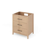 Jeffrey Alexander Katara 30" Natural Oak Single Sink Bathroom Vanity with White Carrara Marble Top - 8 in. Widespread Faucet Top product image 2