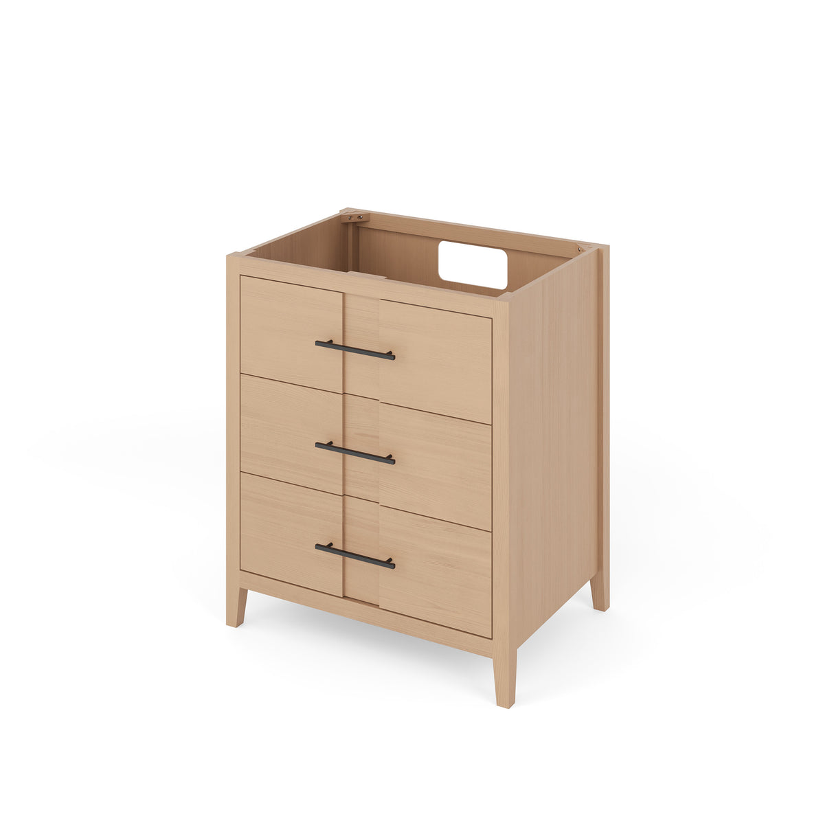 Jeffrey Alexander Katara 30" Natural Oak Single Sink Bathroom Vanity with White Quartz Top - 8 in. Widespread Faucet Top - VKITKAT30NOWQR product image 2