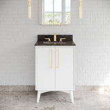 Jeffrey Alexander Dashwood White Single Sink Bathroom Vanity with Blue Limestone Top - Single-Hole Faucet Top - VKITDAS24WHLSR