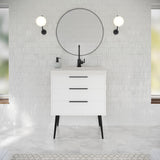 Jeffrey Alexander Gardner 31" White Single Sink Bathroom Vanity with White Resin Top - Single-Hole Faucet Top - VKGAR30WHPRE product image 2