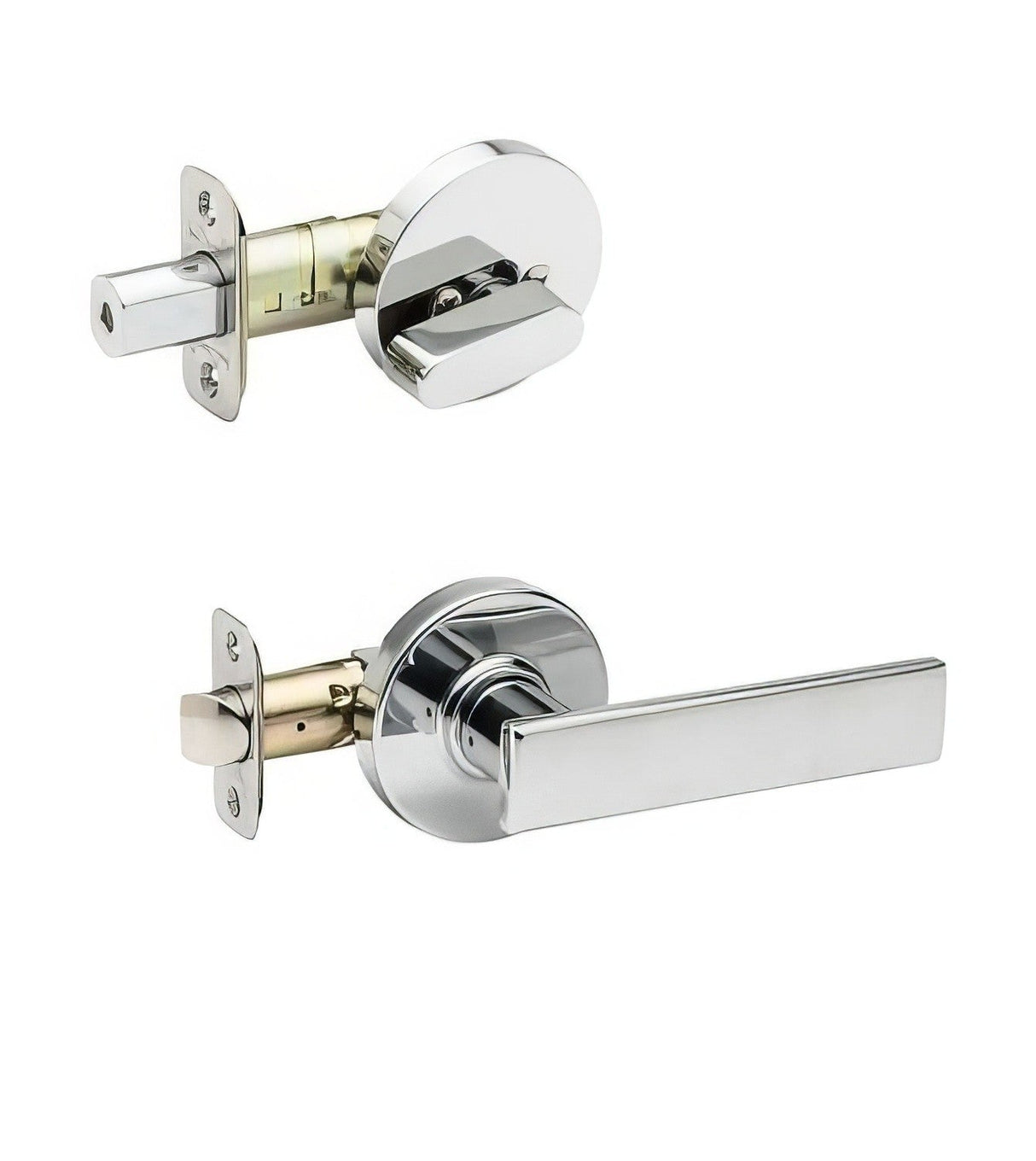 Copper Creek RL2810PS-RND polished stainless single cyllinder handleset trim pack