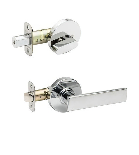 Copper Creek RL2810PS-RND polished stainless single cyllinder handleset trim pack