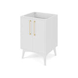 Jeffrey Alexander Dashwood White Single Sink Bathroom Vanity with White Quartz Top - Single-Hole Faucet Top - VKITDAS24WHWQR product image 2