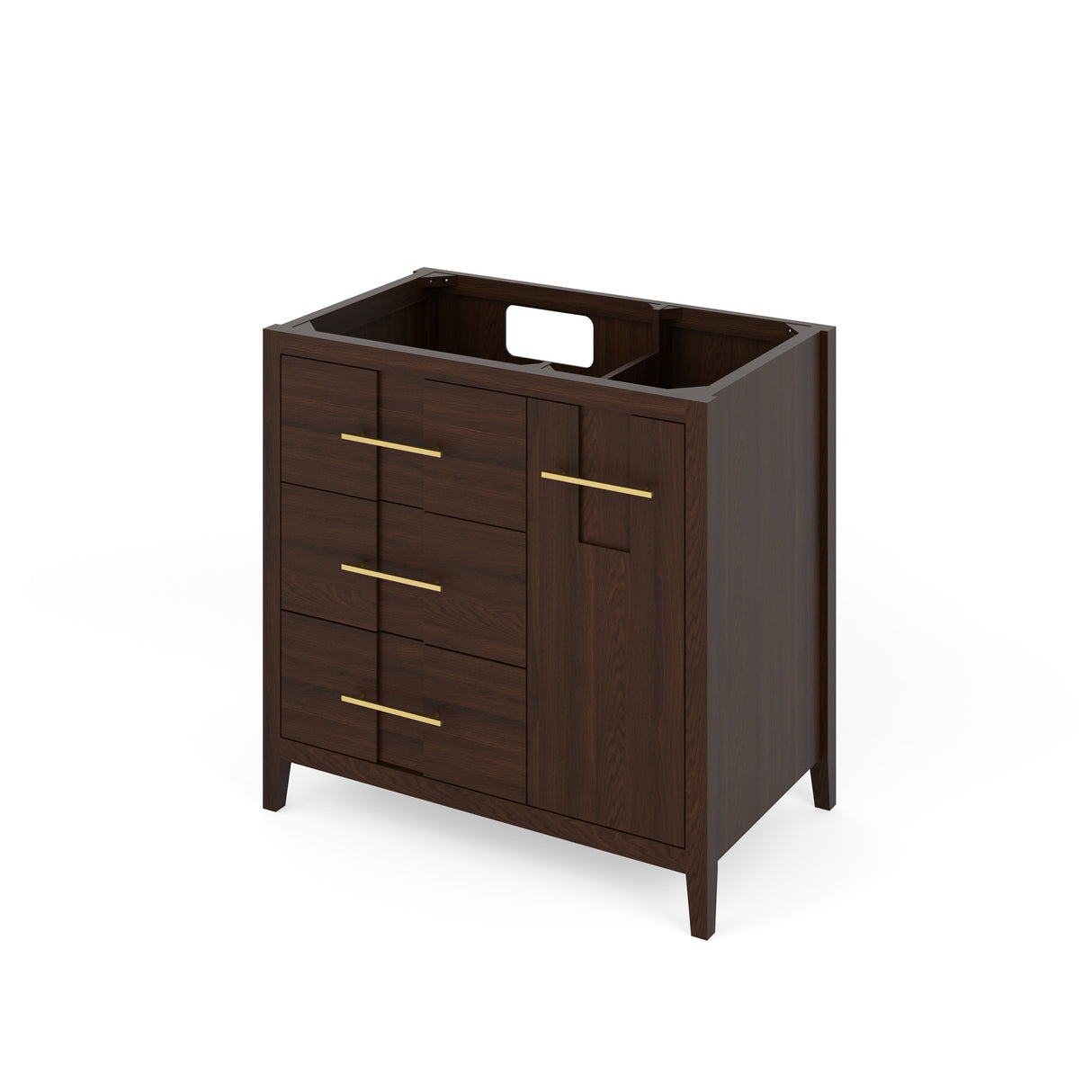 Jeffrey Alexander Katara 36" Dark Walnut Single Sink Bathroom Vanity with Black Granite Top - 8 in. Widespread Faucet Top product image 2