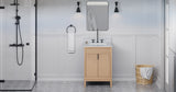 Jeffrey Alexander Theodora 24" Natural Oak Single Sink Bathroom Vanity with White Carrara Marble Top - 8 in. Widespread Faucet Top product image 6