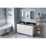 Jeffrey Alexander Chatham 60" White Double Sink Bathroom Vanity with Black Granite Top - 8 in. Widespread Faucet Top - VKITCHA60WHBGR