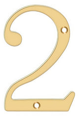 Deltana RN4-2 lifetime polished brass address number