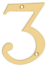 Deltana RN4-3 lifetime polished brass address number