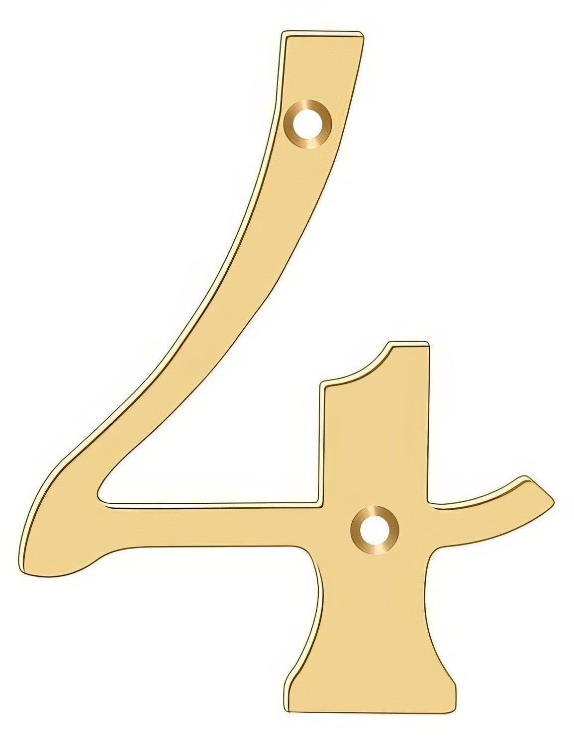 Deltana RN4-4 lifetime polished brass address number