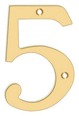 Deltana RN4-5 lifetime polished brass address number