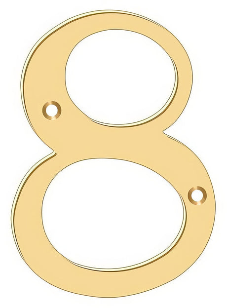 Deltana RN4-8 lifetime polished brass address number
