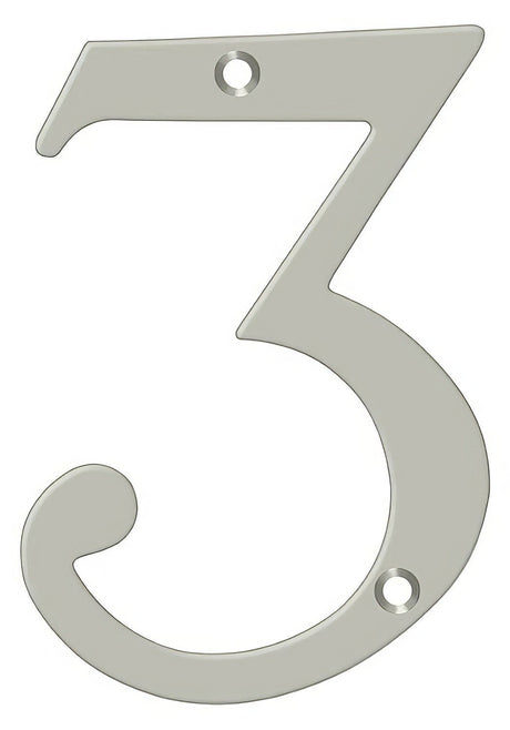 Deltana RN6-3U15 satin nickel address number