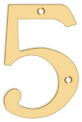 Deltana RN6-5 lifetime polished brass address number
