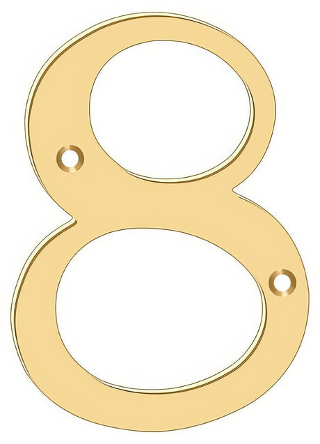 Deltana RN6-8 lifetime polished brass address number