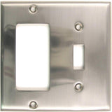 Rusticware 788SN 788 Double Rocker and Toggle Switch Plate Satin Nickel