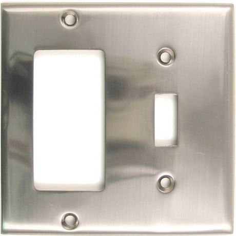 Rusticware 788SN 788 Double Rocker and Toggle Switch Plate Satin Nickel