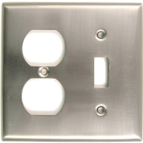 Rusticware-791SN 791 Double Toggle and Receptacle Switch Plate Satin Nickel
