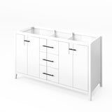 Jeffrey Alexander Katara 60" White Double Sink Bathroom Vanity with White Quartz Top - 8 in. Widespread Faucet Top product image 2