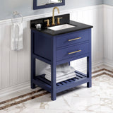Jeffrey Alexander Wavecrest 30" Hale Blue Single Sink Bathroom Vanity with Black Granite Top - 8 in. Widespread Faucet Top product image 2