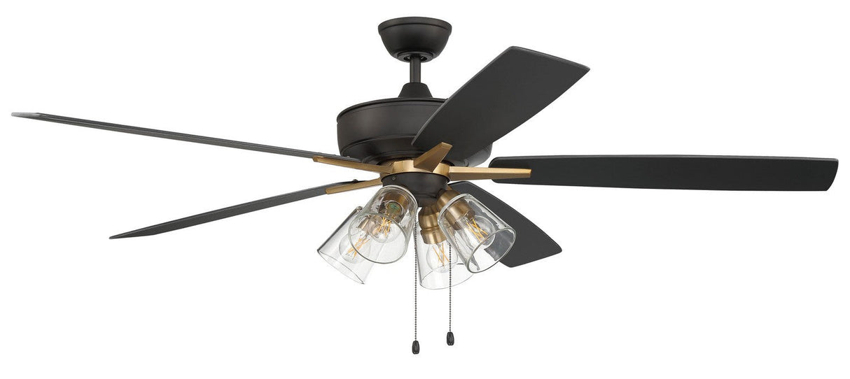 Craftmade S104FBSB5-60BWNFB flat black / satin brass ceiling fan blades included