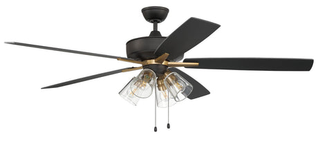 Craftmade S104FBSB5-60BWNFB flat black / satin brass ceiling fan blades included