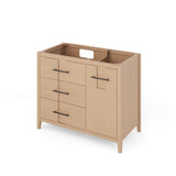 Jeffrey Alexander Katara 42" Natural Oak Single Sink Bathroom Vanity with Grey Marble Top - 8 in. Widespread Faucet Top product image 2