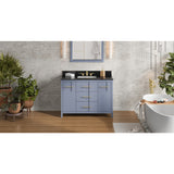 Jeffrey Alexander Katara 48" Blue Steel Single Sink Bathroom Vanity with Black Granite Top - 8 in. Widespread Faucet Top