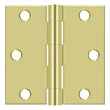 Deltana S33U3-R polished brass door hinge