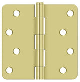 Deltana S44R4BK3 polished brass door hinge