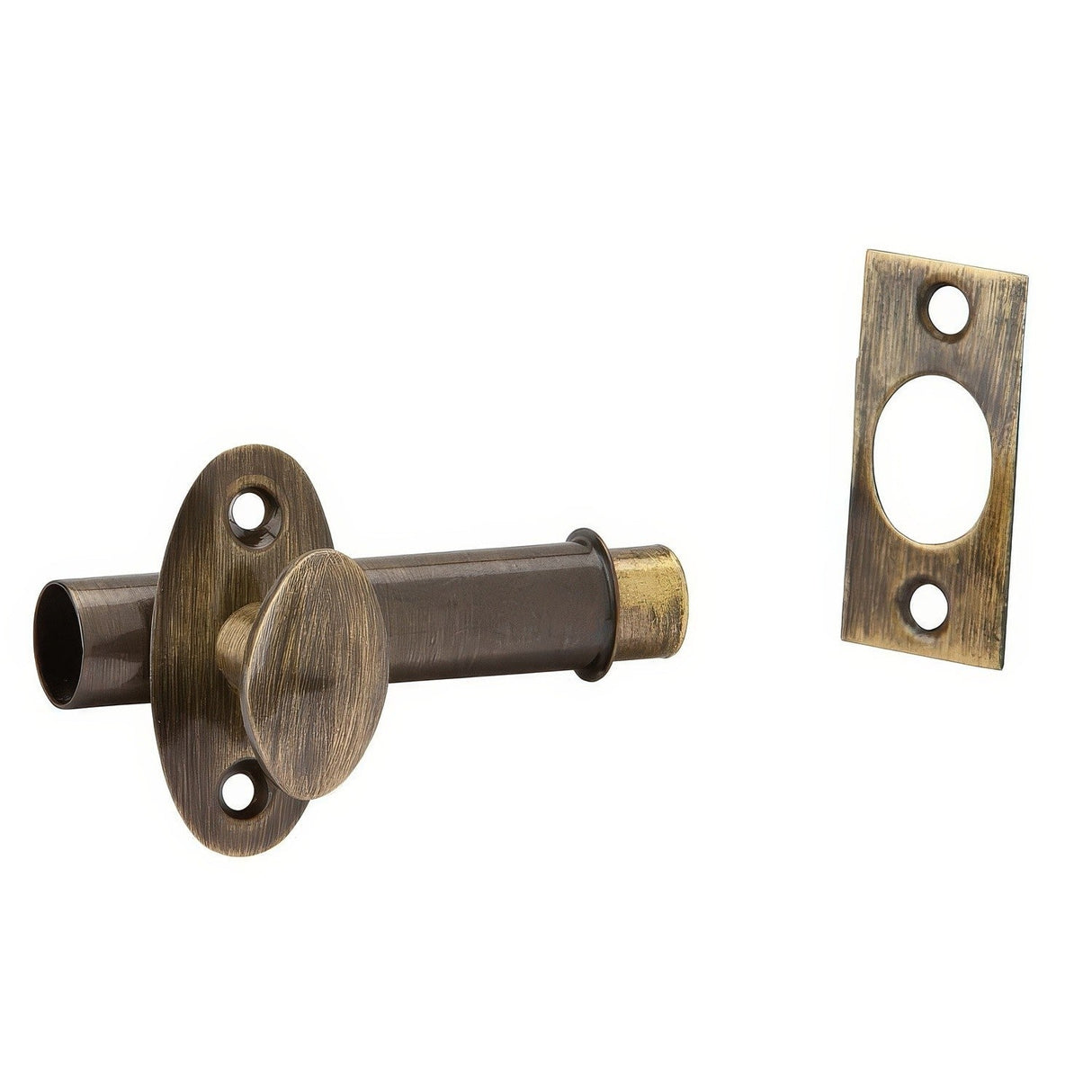 Ives S48B5 satin brass blackened mortise door bolt