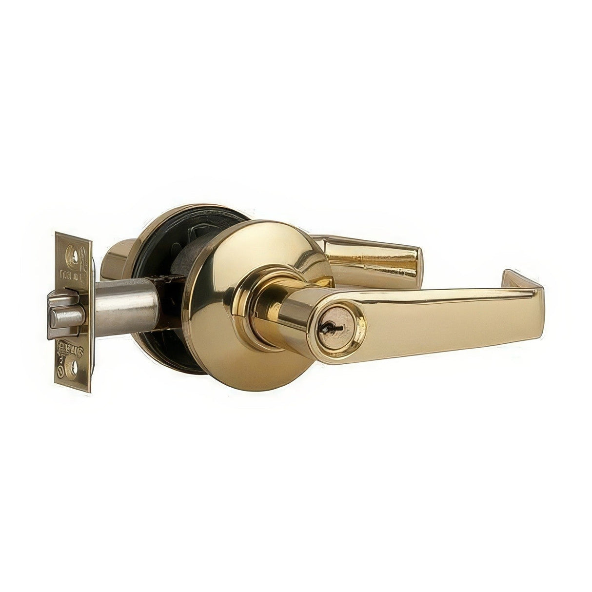 Schlage Commercial S51PSAT605 polished brass keyed entry door lever