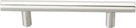 Emtek S62011SS Stainless Steel bar cabinet pull in satin stainless, front view