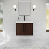 Jeffrey Alexander Tempest 30" Dark Walnut Single Sink Bathroom Vanity with White Resin Top - Single-Hole Faucet Top - VKTEM30DWRE product image 2