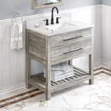 Jeffrey Alexander Wavecrest 36" Weathered Grey Single Sink Bathroom Vanity with White Carrara Marble Top - 8 in. Widespread Faucet Top product image 2