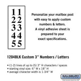 Salsbury Industries 1204BLK 1204 Custom Numbers / Letters Vertical 3 Inches High Black Vinyl