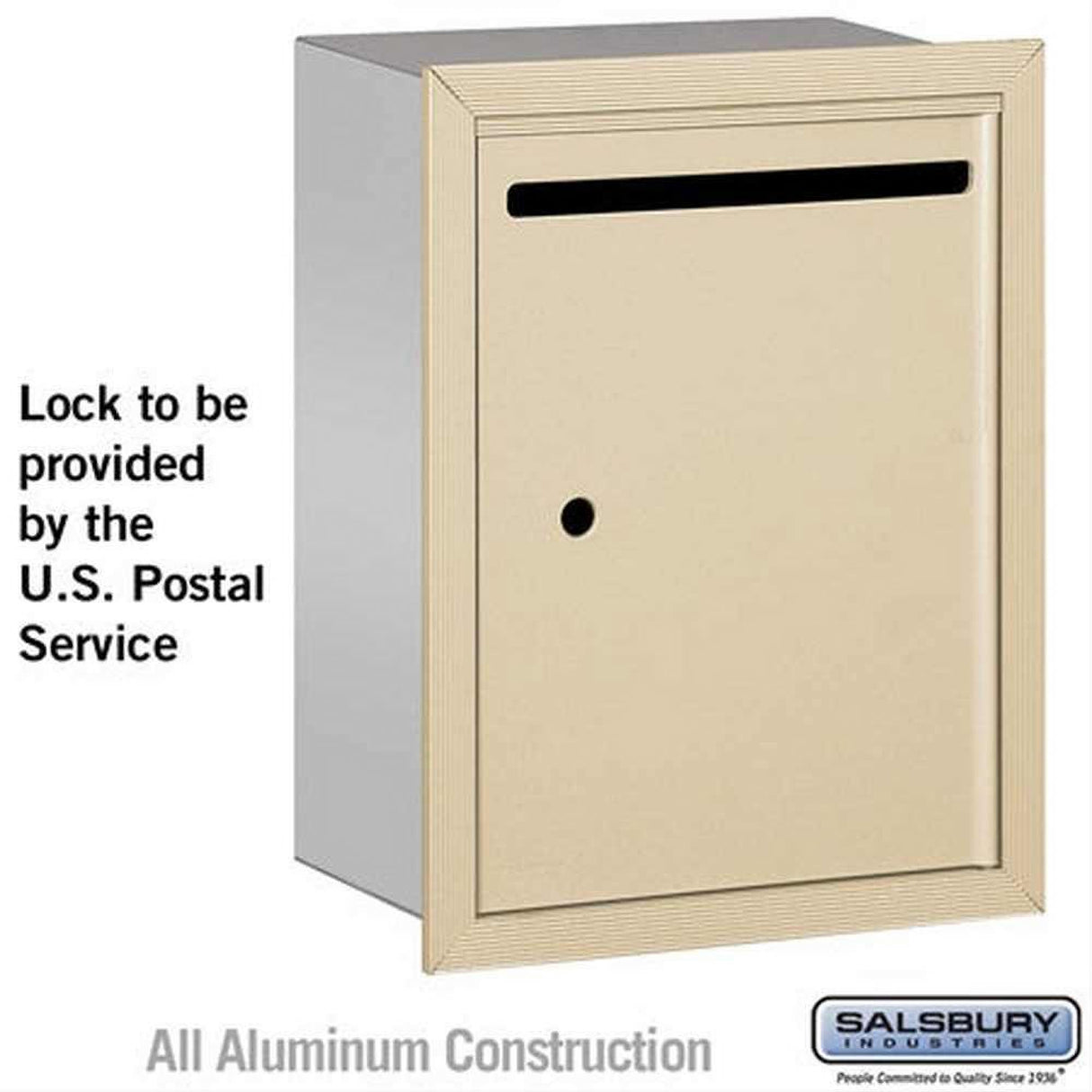 Salsbury Industries 2245SU 2245-U Letter Box Standard Recessed Mounted USPS Access Sandstone