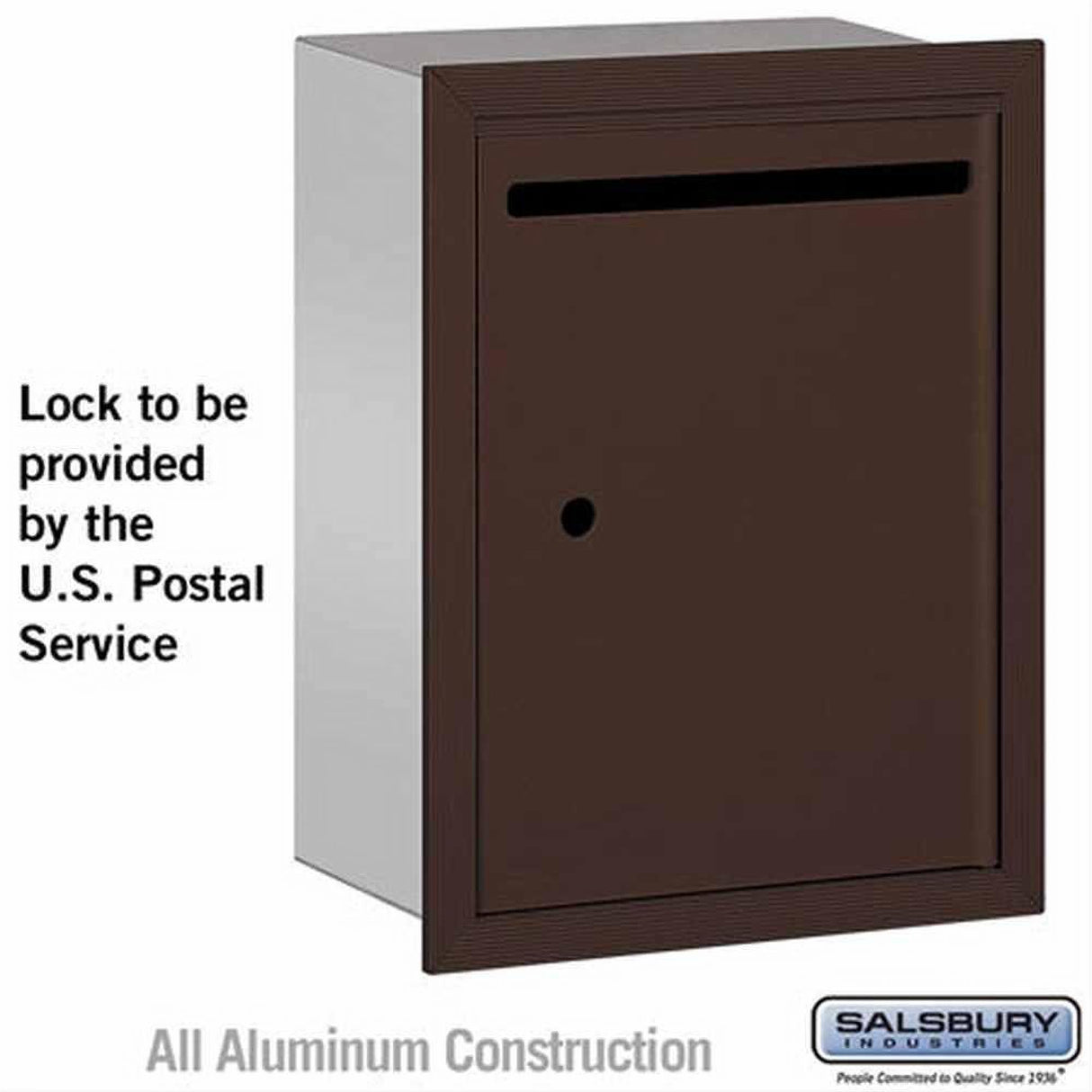 Salsbury Industries 2245ZU 2245-U Letter Box Standard Recessed Mounted USPS Access Bronze
