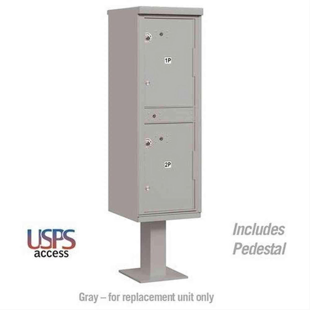 Salsbury Industries 3302SAN-U 3302-U Outdoor Parcel Locker 2 Compartments USPS Access Sandstone