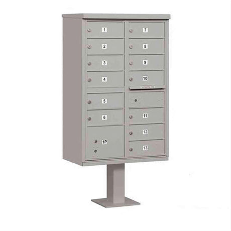 Salsbury Industries 3313GRY-U 3313-U Cluster Box Unit 13 B Size Doors Type IV USPS Access Gray