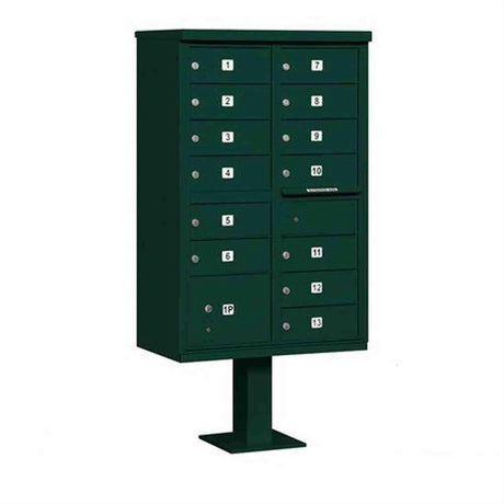 Salsbury Industries 3313GRN-U 3313-U Cluster Box Unit 13 B Size Doors Type IV USPS Access Green
