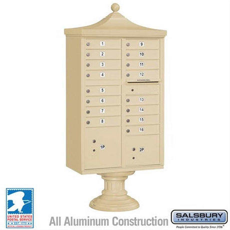 Salsbury Industries 3316R-SAN-U-U Regency Decorative CBU 16 A Size Doors Type III USPS Access Sandstone