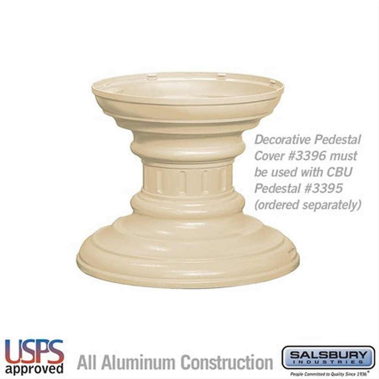 Salsbury Industries 3386SAN 3386 Regency Decorative Pedestal Cover Short Sandstone